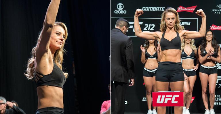 Paolla Oliveira comemora gravação em evento do UFC