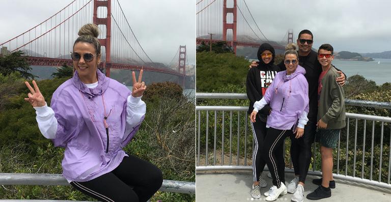De férias, Carla Perez viaja com a família para São Francisco