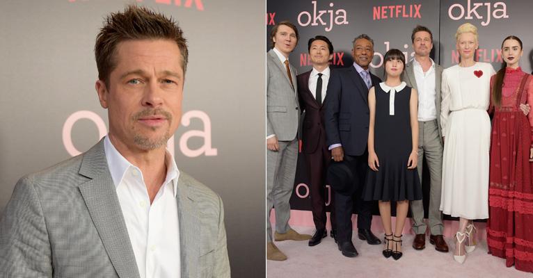 Brad Pitt faz rara aparição em lançamento de filme estrelado por Lily Collins e Tilda Swinton