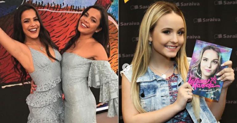 Emilly e Mayla são cercadas por fãs de Larissa Manoela e apagam nome da atriz em faixas