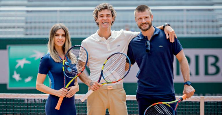 Fernanda e Rodrigo festejam êxito de Gustavo Kuerten