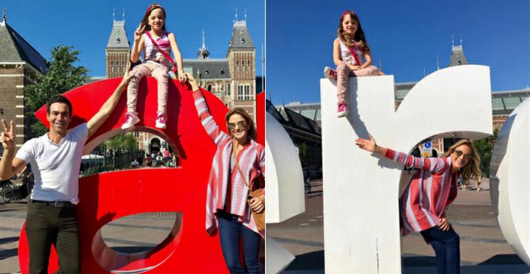 Ticiane Pinheiro festeja aniversário em Amsterdã com César Tralli e Rafinha