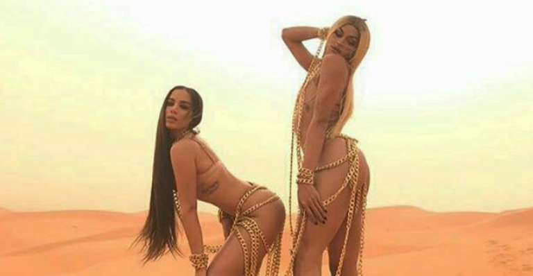Sensuais, Anitta e Pabllo Vittar gravam clipe no deserto
