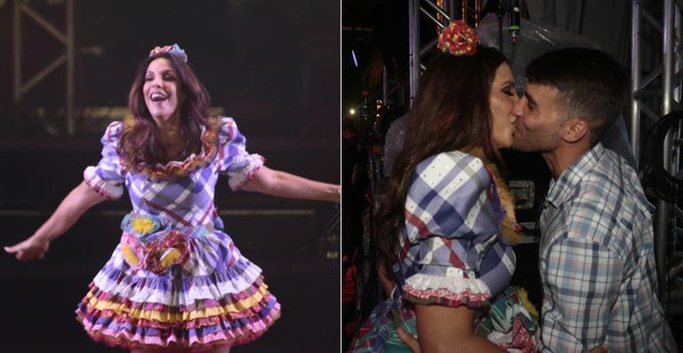 Ivete Sangalo: carinho do marido nos bastidores de show