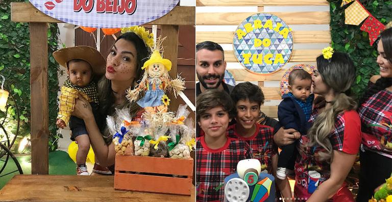 Kelly Key festeja os 5 meses do caçula com Arraiá