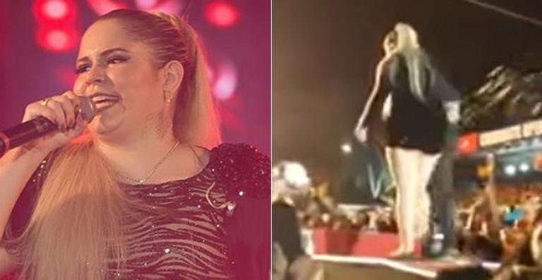 Marília Mendonça se irrita com fã que jogou cerveja no palco: “Jogue na sua avó!”
