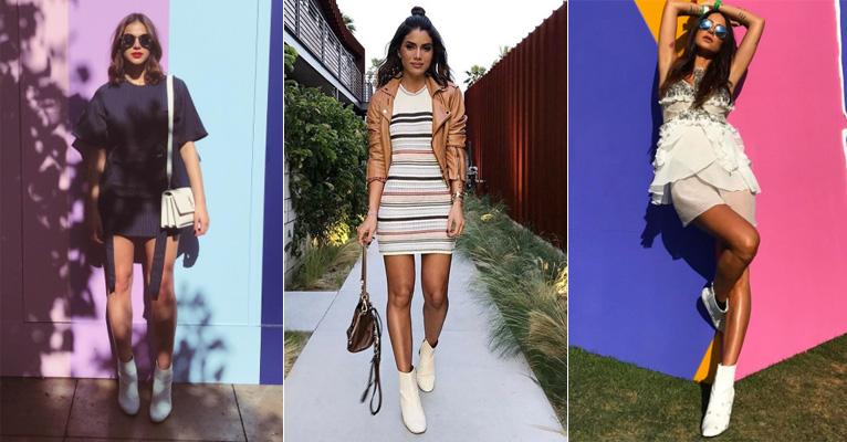 Ankle boot branco conquista Bruna Marquezine e Thaila Ayala