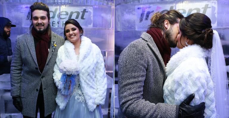 Luan Santana ‘casa’ com fã na festa de São João