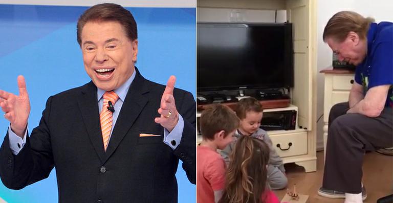 Patricia Abravanel mostra vídeo de Silvio Santos brincando com os netos