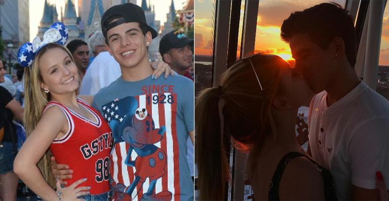 Thomaz Costa e Larissa Manoela comemoram o dia do beijo