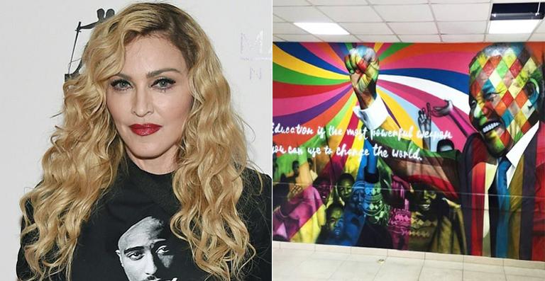 Madonna mostra o resultado do grafite de Kobra no hospital Mercy James