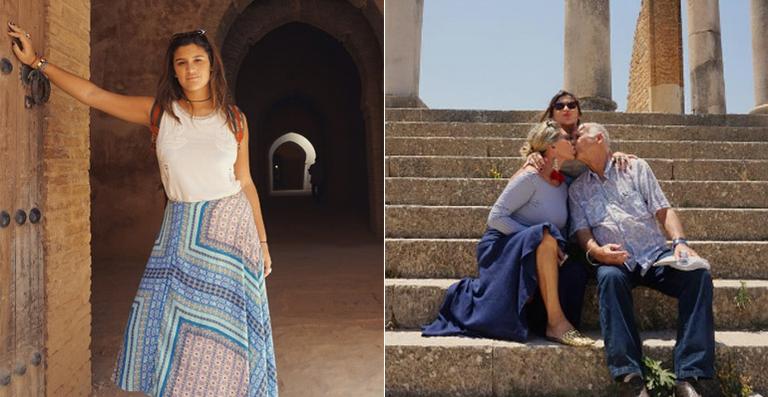Giulia Costa curte viagem ao Marrocos com os avós