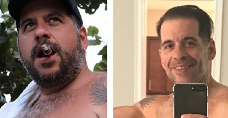 Sem camisa, Leandro Hassum publica antes e depois: “Meu corpo, minhas regras”