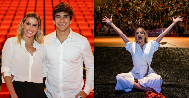 Deborah Secco é prestigiada por Hugo Moura em estreia de monólogo