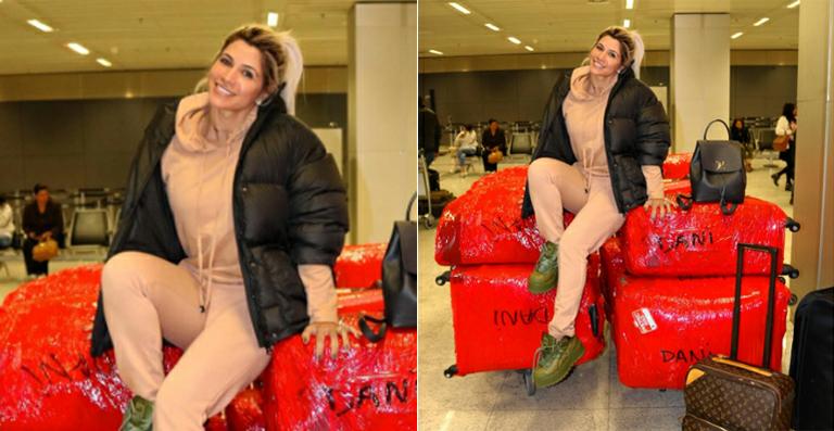 Dani Souza embarca com 23 malas e revela o motivo