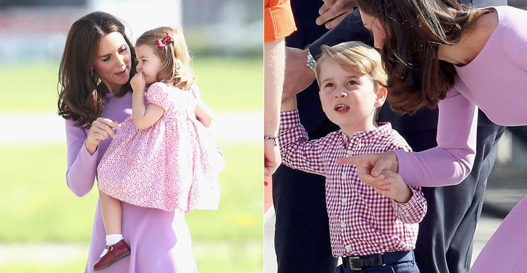 Kate Middleton combina as roupas dos filhos, George e Charlotte