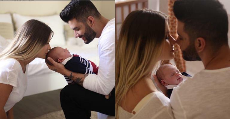 Gusttavo Lima faz ensaio fotográfico com a família