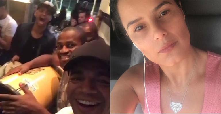 Denílson aparece no samba e leva bronca da mulher, Luciele di Camargo