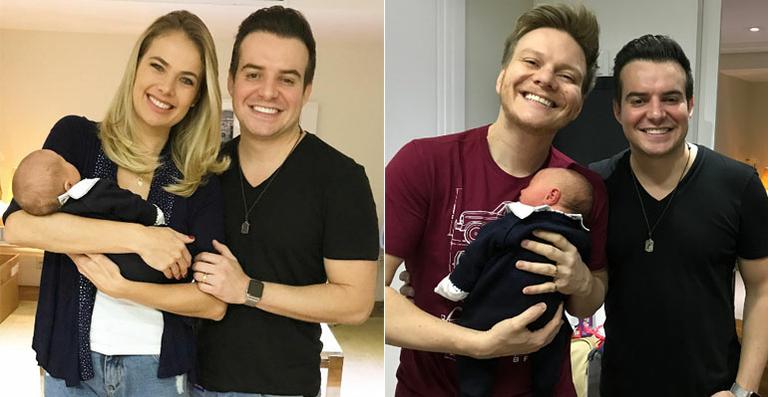 Thais Pacholek e Belutti visitam o filho de Michel Teló