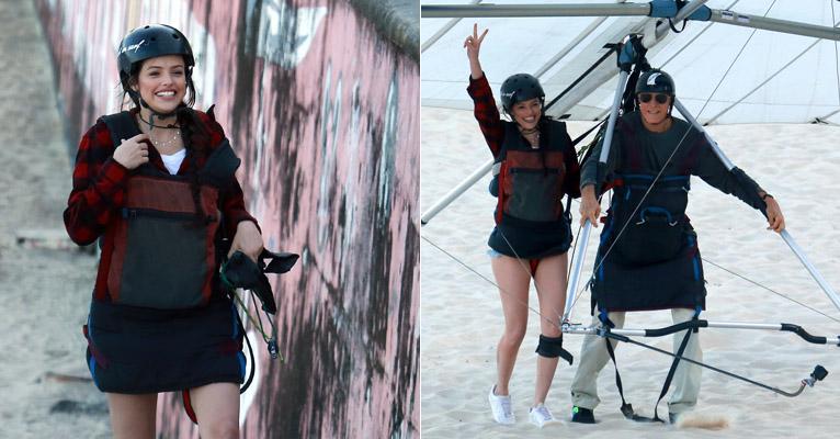 Agatha Moreira pula de asa delta no Rio: “Dose de adrenalina na veia”