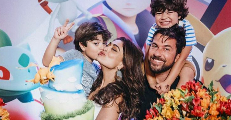 Juliana Paes faz festa com tema Pokémon para o caçula, Antonio