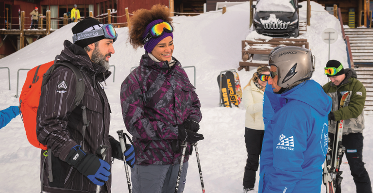 Luciana Mello e Ike Levy: diversão na neve