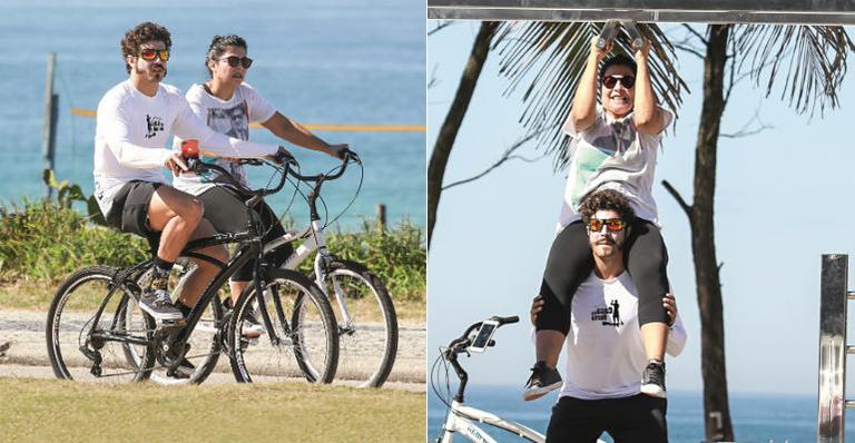 Caio Castro e sua mãe mostram rotina fitness no Rio