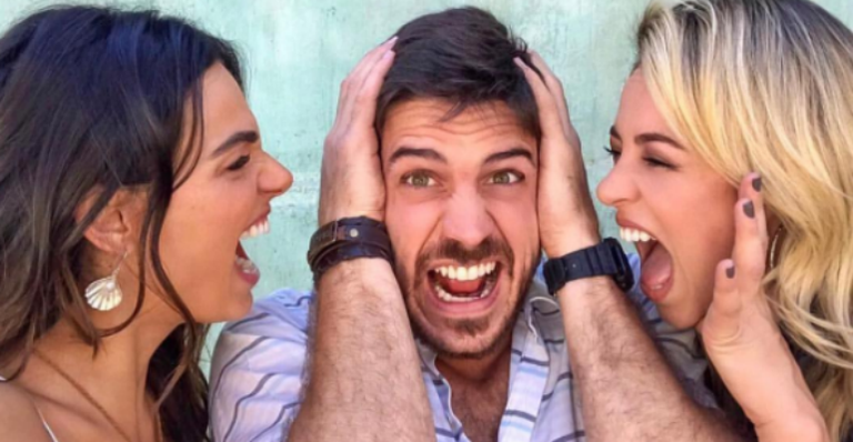 Paolla Oliveira, Isis Valverde e Marco Pigossi: diversão nos bastidores
