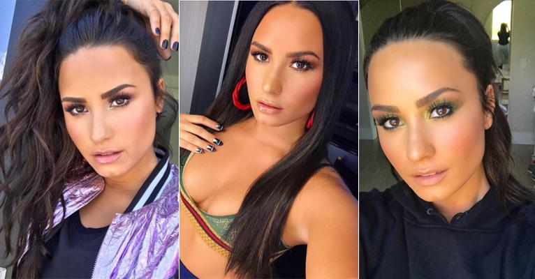 Demi Lovato sabe como maquiar sua sobrancelha natural e deixá-la linda; veja