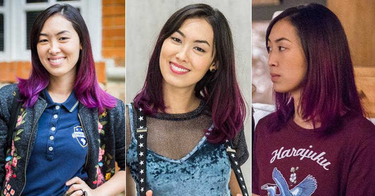 Cabelo: Ana Hikari, a Tina de Malhação, é dona de mechas roxas incríveis; saiba adotar