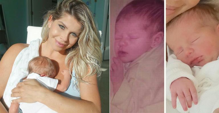 Karina Bacchi compara a sua foto com o filho