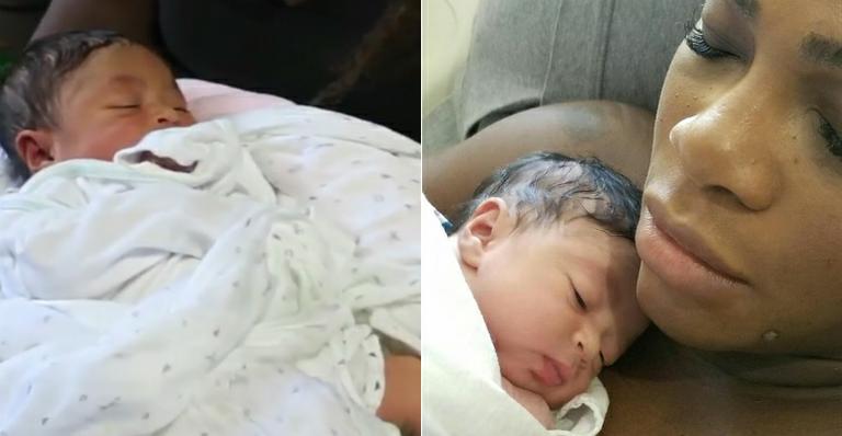 Tenista Serena Williams apresenta a filha, Alexis