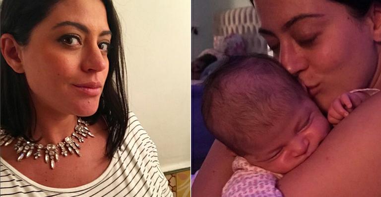Carol Castro aparece em nova foto com a filha recém-nascida