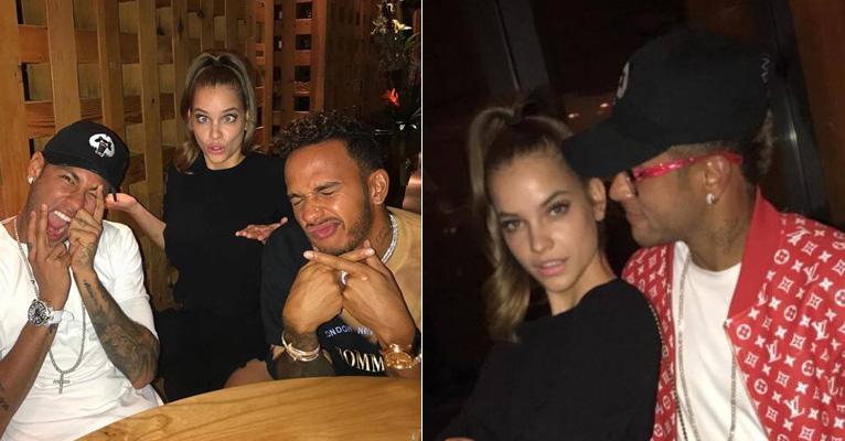 Em Londres, Neymar curte jantar animado com modelos da Victoria’s Secret e Lewis Hamilton