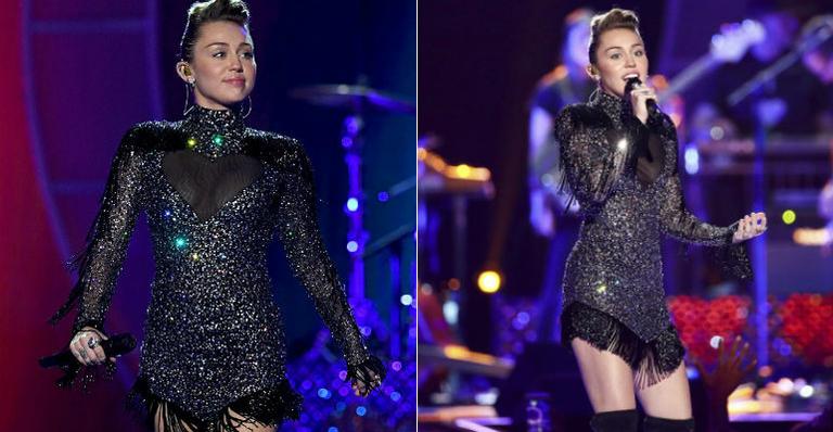 Miley Cyrus surge com look de estilista brasileiro