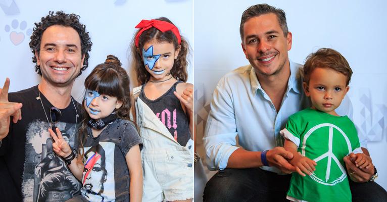 Marco Luque e Ivan Moré levam filhos em desfile de moda infantil