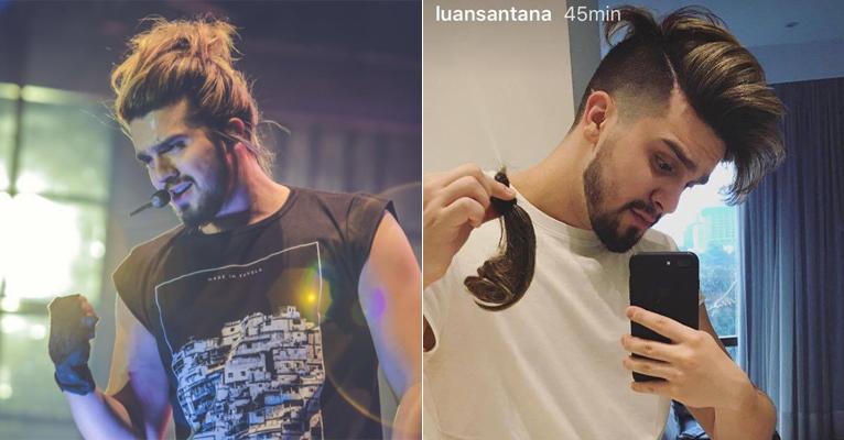 Mudança radical! Luan Santana corta os cabelos compridos e adota topete curto