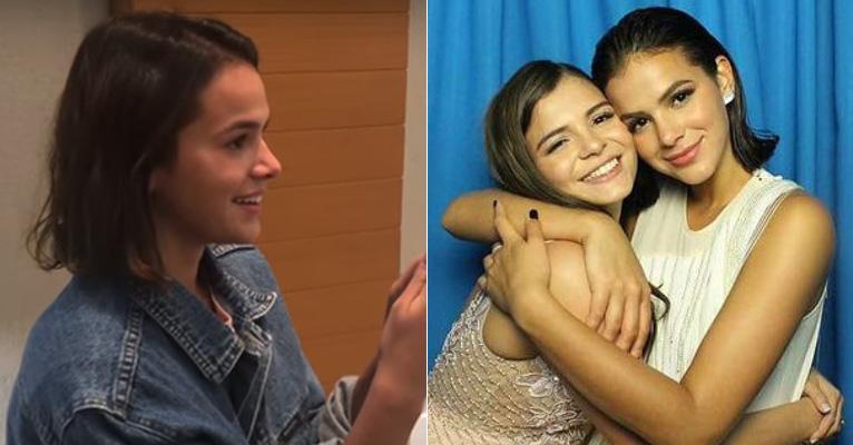 Bruna Marquezine se emociona e chora em ensaio de valsa de 15 anos da irmã, Luana