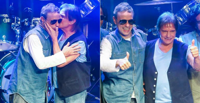 Roberto Carlos canta com o filho Dudu Braga em gravação de DVD