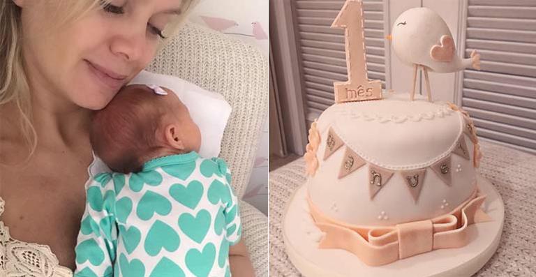 Eliana festeja o primeiro mês da filha, Manuela
