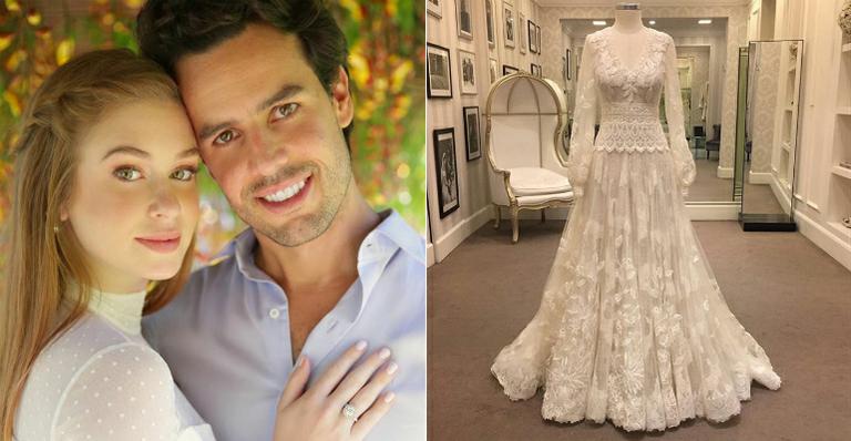 Estilista Sandro Barros mostra vestido de Marina Ruy Barbosa em casamento religioso