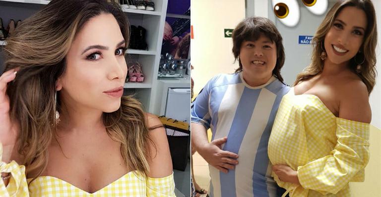Patricia Abravanel compara sua barriga a de humorista: “Agora a minha está ganhando”