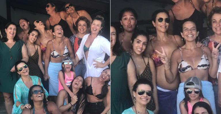 Ivete Sangalo exibe barriga de grávida ao festejar o aniversário da irmã