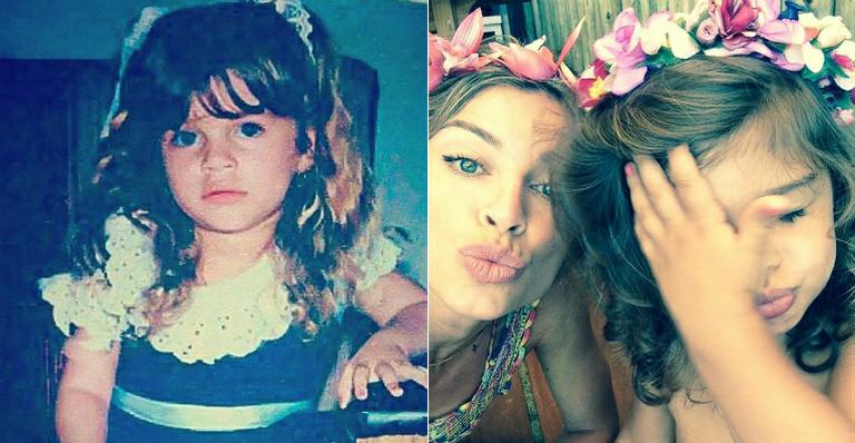 Grazi Massafera publica foto da infância e mostra que a filha é a sua cara