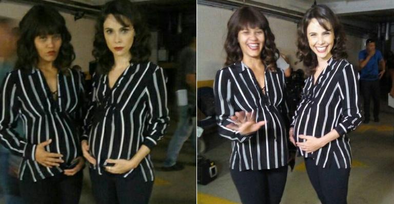 Débora Falabella se diverte com dublê em cena da morte de Irene
