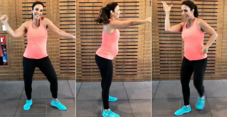 Grávida de gêmeas, Ivete Sangalo dança e exibe sua barriga