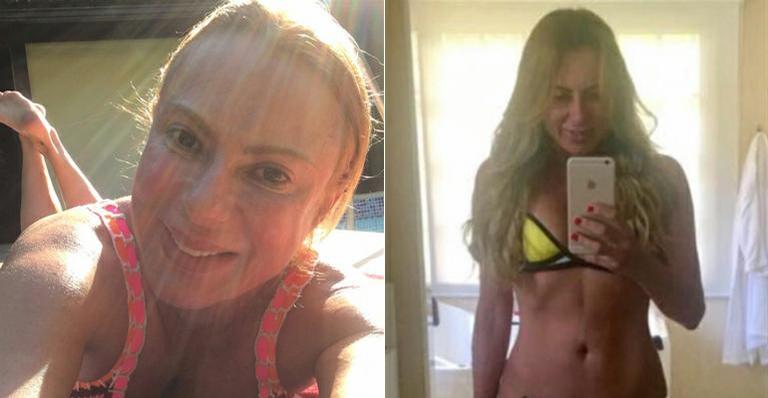 Recuperada, Marilene Saade exibe boa forma em dia de piscina