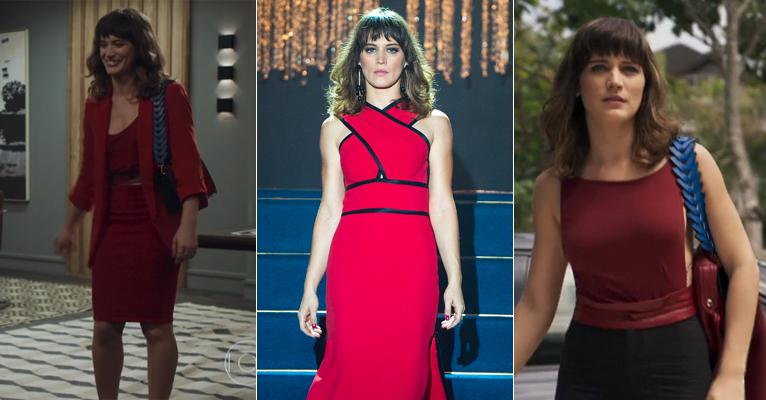 Vermelho: cor é a favorita nos looks de Clara em fase “poderosa” de O Outro Lado do Paraíso