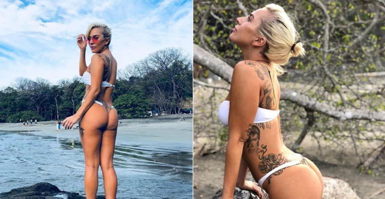 Lady Gaga exibe boa forma durante as férias na praia