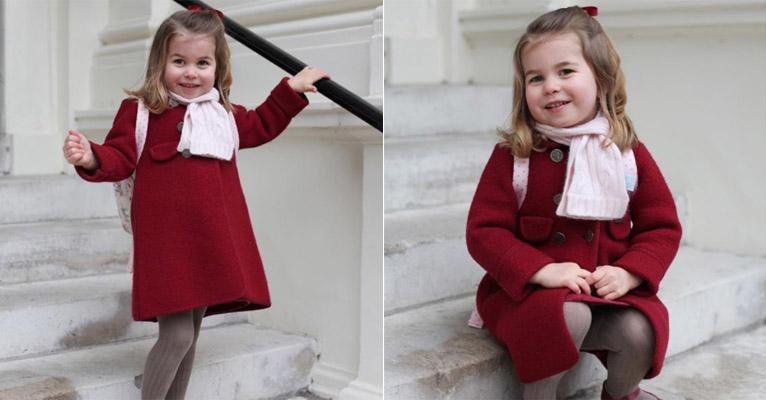 Princesa Charlotte esbanja fofura em primeiro dia de aula na creche